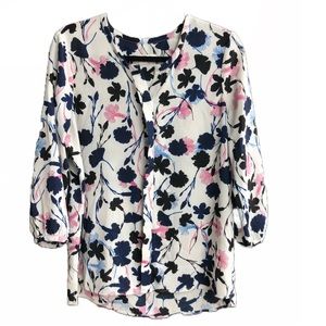 Floral Button Up Blouse Size Large
